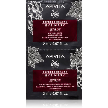 Set, Apivita, Grape, Line Smoother, Eye Cream Mask, 2 pcs, 2 ml - Feel You