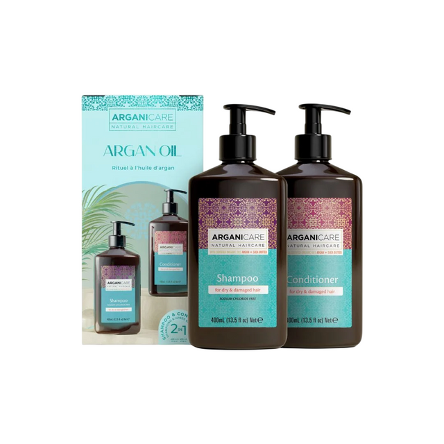 Set Arganicare: Argan Oil & Shea Butter, Hair Shampoo, Repairing & Moisturising, 400 ml + Argan Oil & Shea Butter, Hair Conditioner, Repairing & Moisturising, 400 ml - Feel You