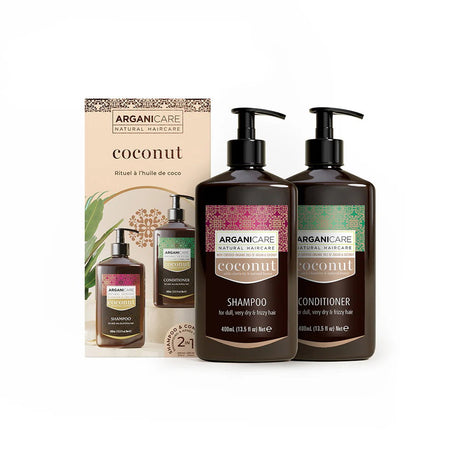 Set Arganicare: Coconut, Hair Shampoo, Nourishing & Moisturising, 400 ml + Coconut, Hair Conditioner, Hydrating & Nourishing, 400 ml - Feel You