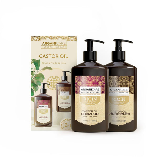 Set Arganicare: Ricin, Hair Shampoo, For Growth Stimulation, 400 ml + Ricin, Hair Conditioner, For Growth Stimulation, 400 ml - Feel You
