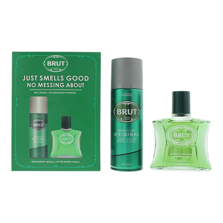 Set Brut: Original, After-Shave Lotion, 100 ml + Original, Anti-Perspirant, Deodorant Spray, For Men, 200 ml - Feel You