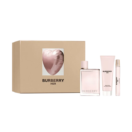 Set Burberry: Her, Eau De Parfum, For Women, 100 ml + Her, Eau De Parfum, For Women, 10 ml + Her, Moisturizing, Body Lotion, 75 ml - Feel You