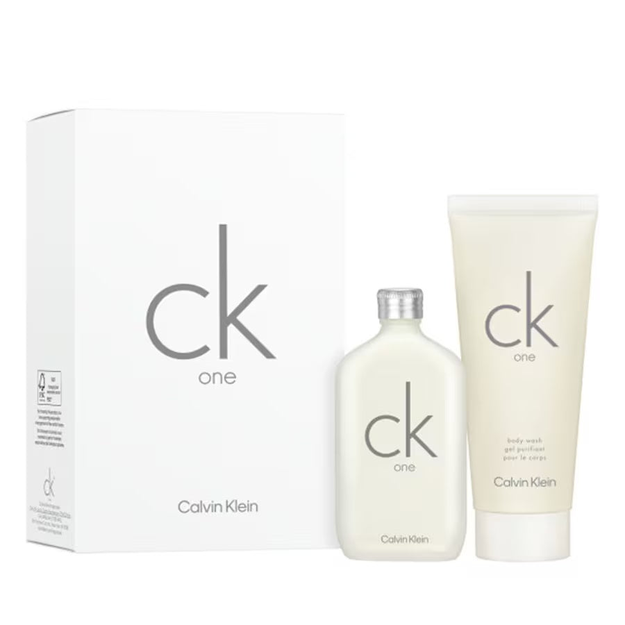 Set Calvin Klein: CK One, Eau De Toilette, Unisex, 50 ml + CK One, Body Wash, For Hair & Body, 100 ml - Feel You