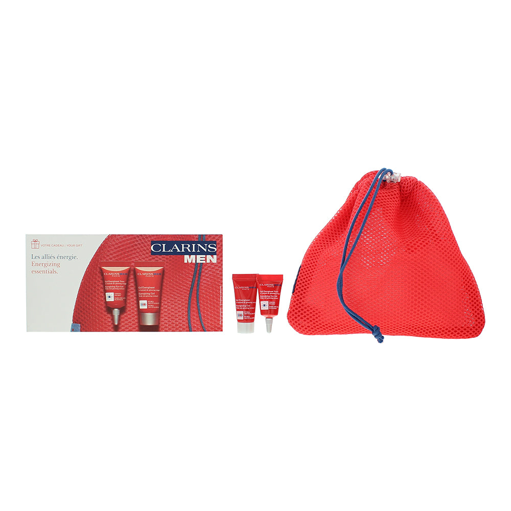 Set Clarins: Men, Organic Red Ginseng, Revitalizing, Day & Night, Gel, For Face, 2 ml *Sample + Men, Energising, Eye Gel, 3 ml - Feel You