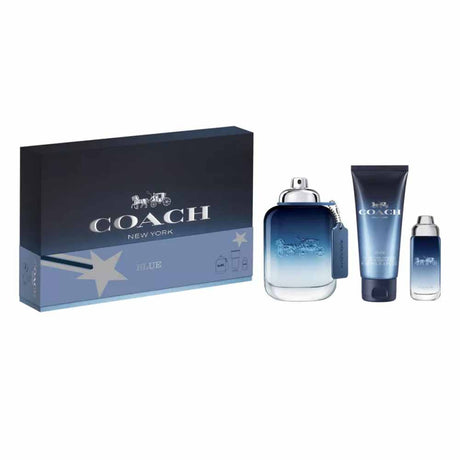 Set Coach: Blue, Eau De Toilette, For Men, 100 ml + Blue, Eau De Toilette, For Men, 15 ml + Blue, Shower Gel, Beard & Hair, 100 ml - Feel You