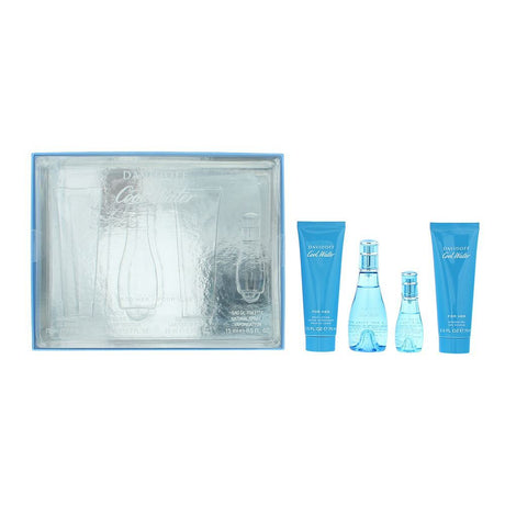 Set Davidoff: Cool Water, Body Lotion, Body, 75 ml + Cool Water, Eau De Toilette, For Women, 50 ml + Cool Water, Shower Gel, All Skin Types, 75 ml + Cool Water, Eau De Toilette, For Women, 15 ml *Miniature - Feel You