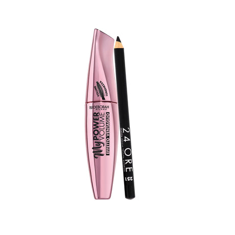 Set Deborah: 24H Extra, Gel Pencil Eyeliner, Black, 1.5 g + My Power, Waterproof, Volumizing, Mascara, Black, 14 ml - Feel You