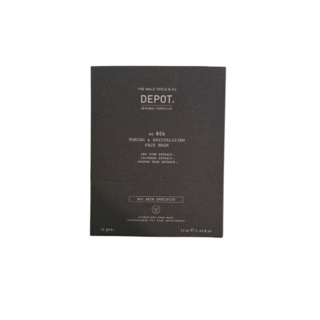 Set, Depot, 800 Skin Specifics No. 806, Hyaluronic Acid, Toning & Revitalizing, Sheet Mask, For Face, Day, 12 pcs, 13 ml - Feel You