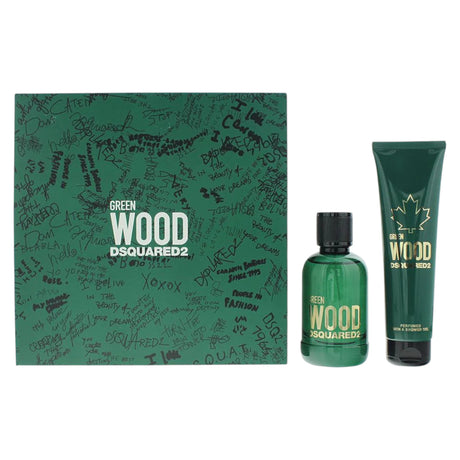 Set Dsquared 2: Green Wood, Eau De Toilette, For Men, 100 ml + Green Wood, Shower Gel, All Skin Types, 150 ml - Feel You