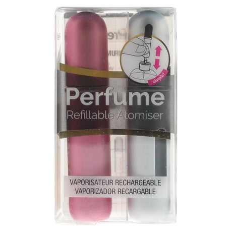 Set Duo, Pressit, Pink & Silver, Refillable Atomizer Case, 2 pcs - Feel You