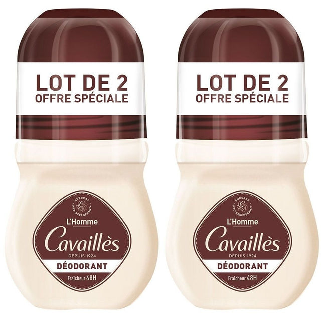 Set Duo, Roge Cavailles, L'Homme, 48h Protection, Deodorant Roll-On, For Men, 2 pcs, 50 ml - Feel You