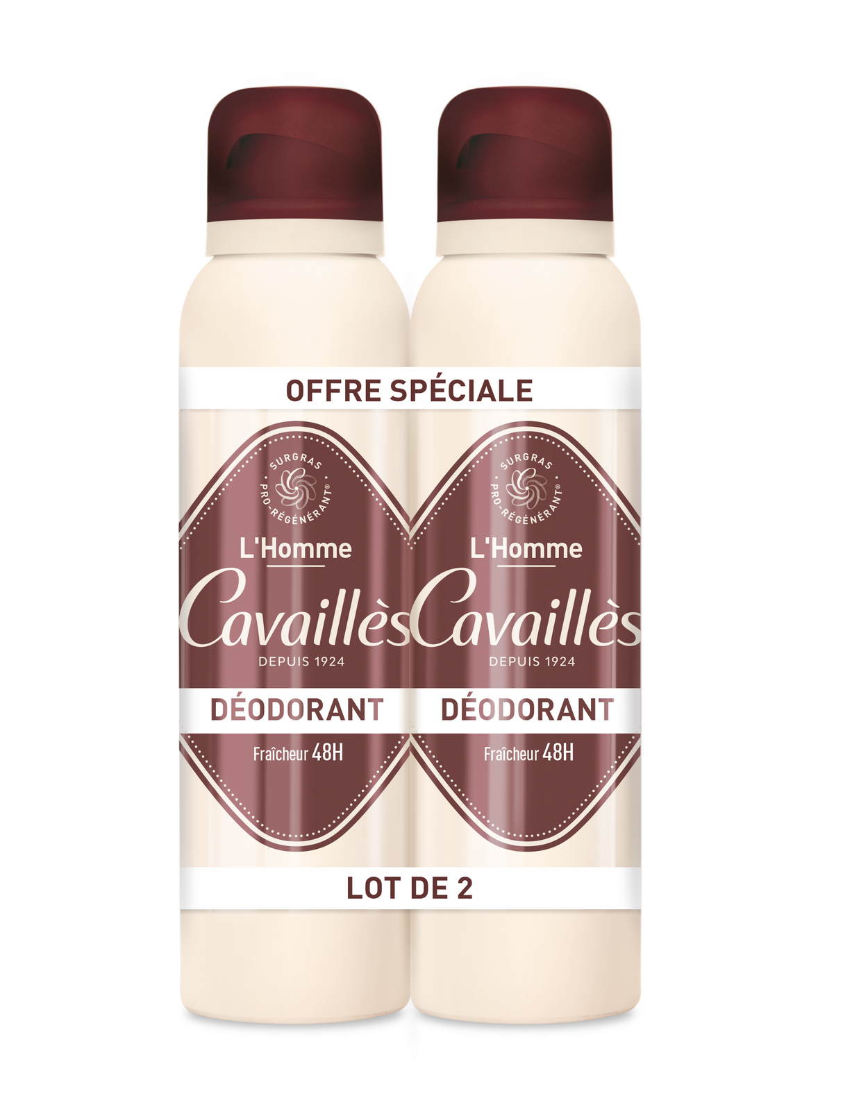 Set Duo, Roge Cavailles, L'Homme, 48h Protection, Deodorant Spray, For Men, 2 pcs, 150 ml - Feel You