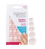 Set, Elegant Touch, Natural French, Square, Artificial Nails, Pink, 143, Petite (XS), 24 pcs - Feel You