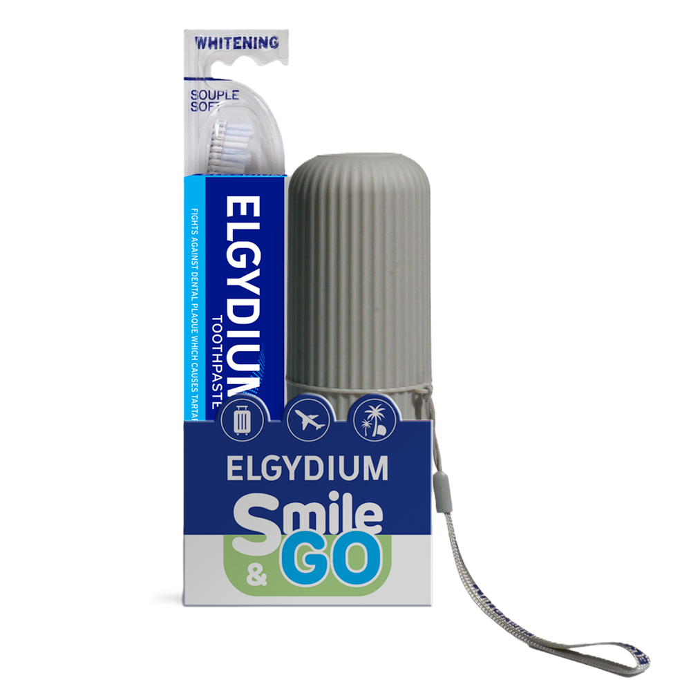 Set Elgydium: Anti-Plaque, Plaque, Toothpaste, 75 ml + Whitening S, Toothbrush - Feel You