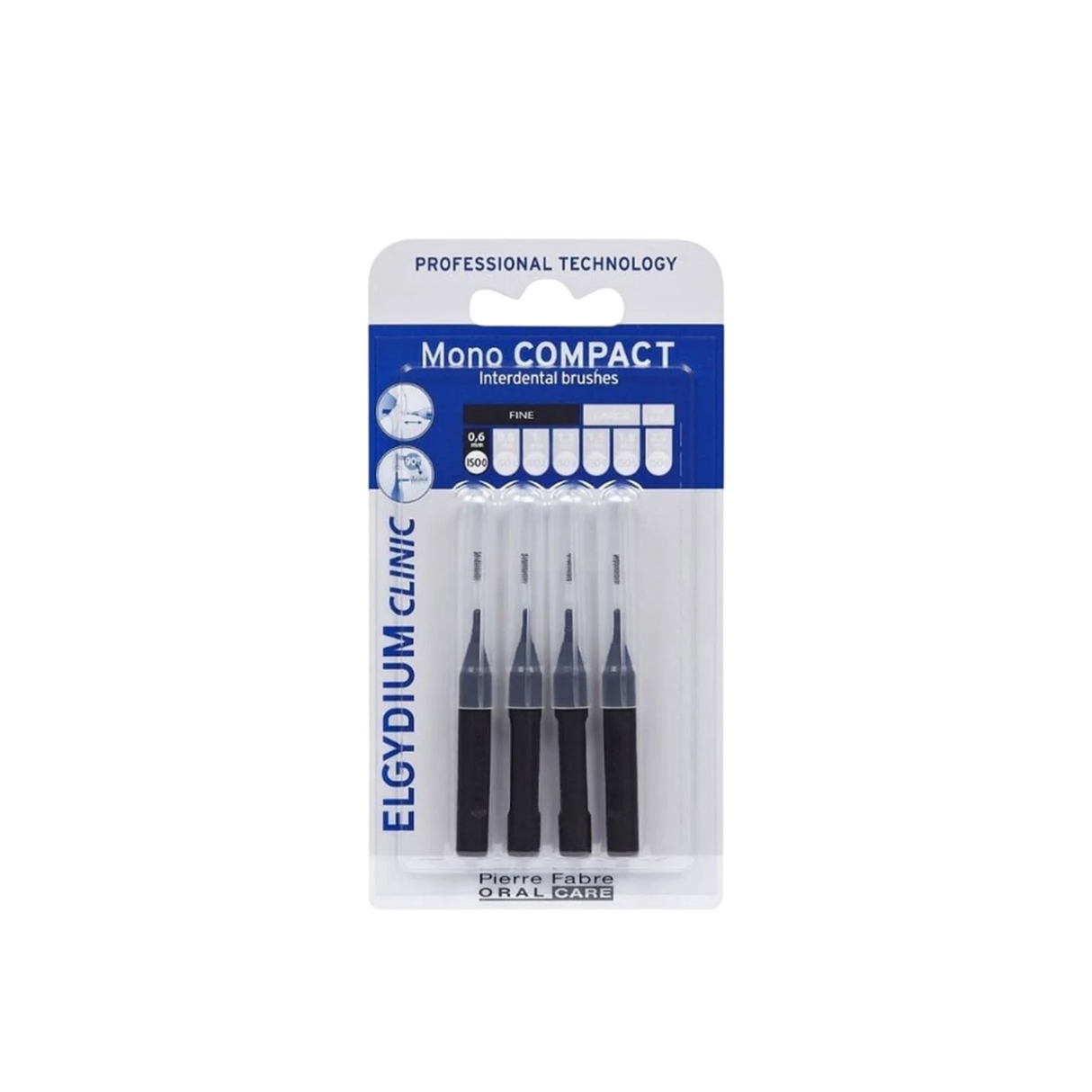 Set, Elgydium, Interdental Brush, Black, 4 pcs - Feel You