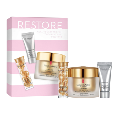 Set Elizabeth Arden: Superstart , Restorative, Serum, 5 ml + Ceramide, Moisturizing, Cream, For Face, SPF 30, 50 ml + Advanced Ceramide, Restores, Serum Capsules, Face, 7 pcs - Feel You