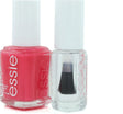 Set Essie: Nail Enamel, Vegan, Glossy Shine Finish, Nail Polish, 72, Peach Daiquiri, 13.5 ml + Nail Care - Good To Go, Top Coat, Nail Strengthening Lacquer, 5 ml - Feel You