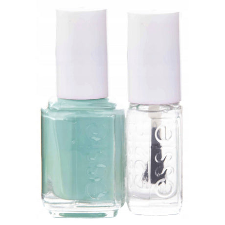 Set Essie: Nail Enamel, Vegan, Glossy Shine Finish, Nail Polish, 99, Mint Candy Apple, 13.5 ml + Nail Care - Good To Go, Top Coat, Nail Strengthening Lacquer, 5 ml - Feel You