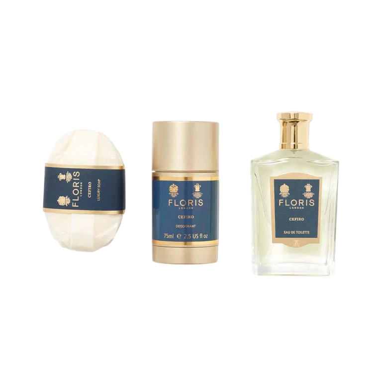 Set Floris Of London: Cefiro, Eau De Toilette, Unisex, 100 ml + Cefiro, Scented Soap Bar , 100 g + Cefiro, Anti-Perspirant, Deodorant Stick, Unisex, 75 g - Feel You