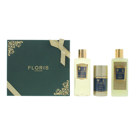 Set Floris Of London: Cefiro, Hair Shampoo, For Conditioning, 250 ml + Cefiro, Moisturizing, Shower Gel, For All Skin Types, 250 ml + Cefiro, Anti-Perspirant, Deodorant Stick, Unisex, 75 g - Feel You
