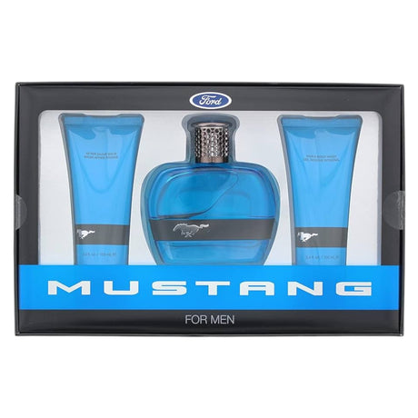 Set Ford: Mustang Blue, Eau De Toilette, For Men, 100 ml + Mustang Blue, Hydrating, After-Shave Balm, 100 ml + Mustang Blue, Hydrating, Body Wash, For Hair & Body, 100 ml - Feel You