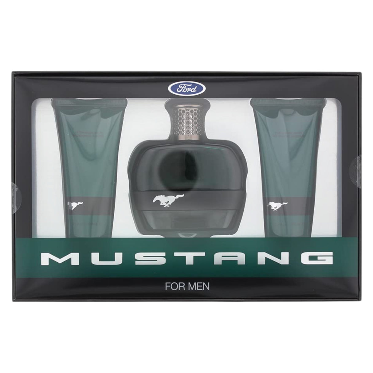 Set Ford: Mustang Green, Eau De Toilette, For Men, 100 ml + Mustang Green, Hydrating, Shower Gel, All Skin Types, 100 ml + Mustang Green, Hydrating, After-Shave Balm, 100 ml - Feel You