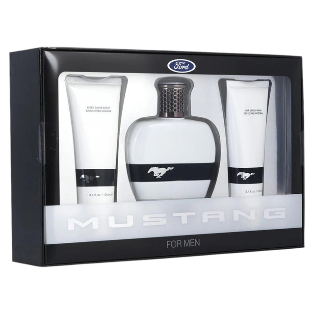 Set Ford: Mustang White, Eau De Toilette, For Men, 100 ml + Mustang White, After-Shave Balm, 100 ml + Mustang White, Body Wash, For Hair & Body, 100 ml - Feel You