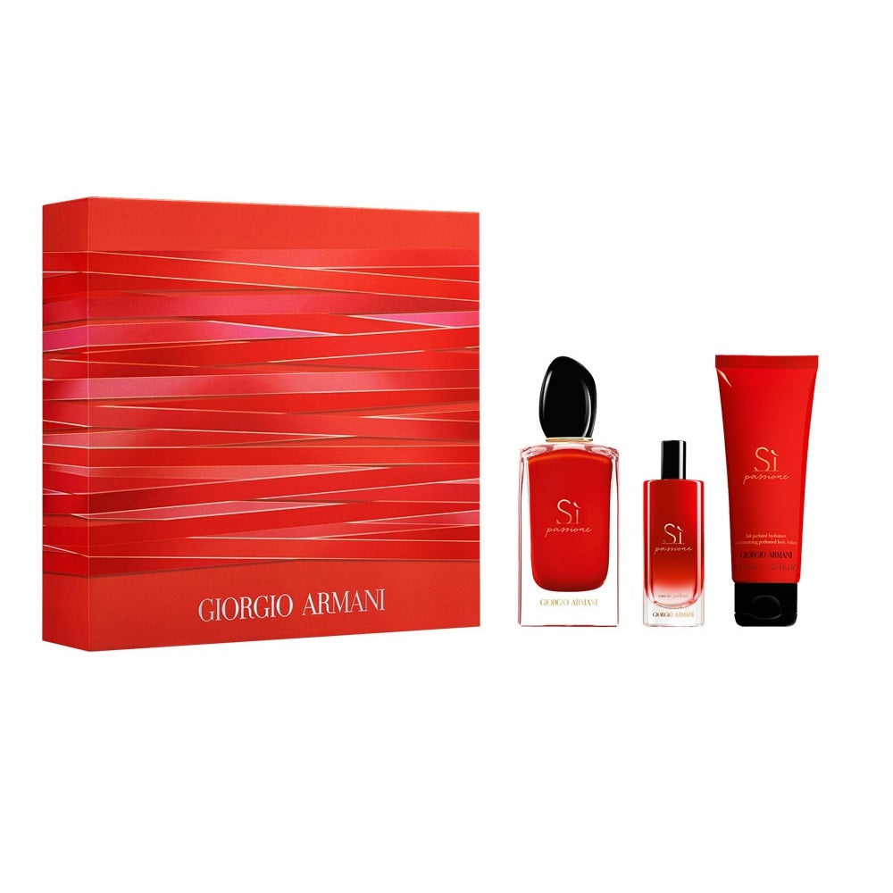 Set Giorgio Armani: Si Passione, Eau De Parfum, For Women, 100 ml + Si Passione, Eau De Parfum, For Women, 15 ml *Miniature + Si Passione, Body Lotion, Body, 75 ml - Feel You