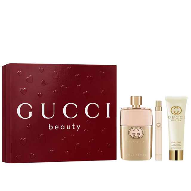 Set Gucci: Guilty, Eau De Parfum, For Women, 90 ml + Guilty, Eau De Parfum, For Women, 10 ml + Guilty, Moisturizing, Body Lotion, 50 ml - Feel You