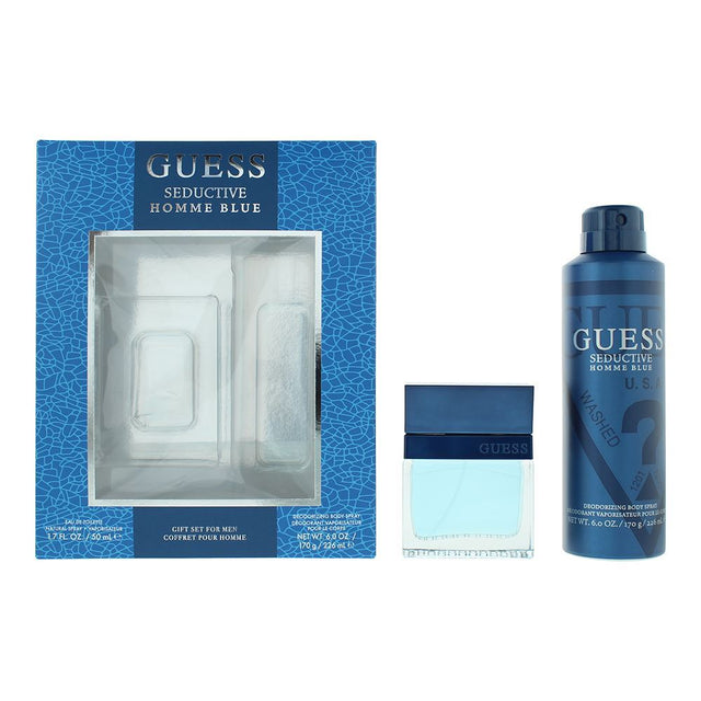 Set Guess: Seductive Homme Blue, Eau De Toilette, For Men, 50 ml + Seductive Homme Blue, Deodorant Spray, For Men, 226 ml - Feel You