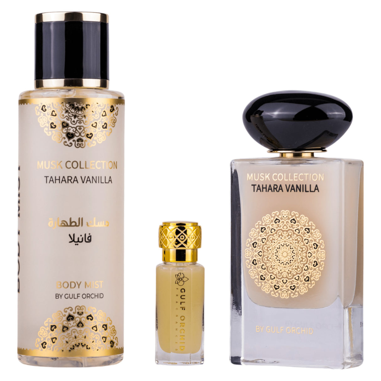 Set Gulf Orchid: Tahara Vanilla, Eau De Parfum, Unisex, 60 ml + Tahara Vanilla, Scented Spray, For Women, 250 ml + Tahara Vanilla, Perfume Oil, For Women, 12 ml *Miniature - Feel You