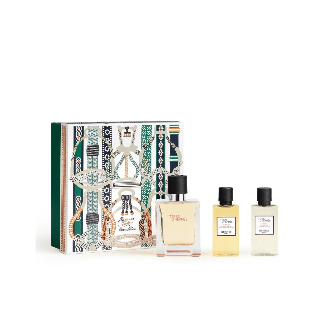 Set Hermes: Terre d'Hermes, Eau De Toilette, For Men, 50 ml + Terre d'Hermes, Hydrating, After-Shave Balm, 40 ml + Terre d'Hermes, Shower Gel & Shampoo 2-In-1, 40 ml - Feel You