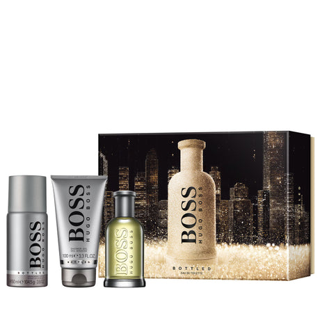 Set Hugo Boss: Boss Bottled, Eau De Toilette, For Men, 100 ml + Boss Bottled, Deodorant Spray, For Men, 150 ml + Boss Bottled, Cleansing, Shower Gel, For All Skin Types, 100 ml - Feel You