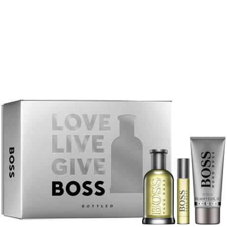 Set Hugo Boss: Boss Bottled, Eau De Toilette, For Men, 100 ml + Boss Bottled, Eau De Toilette, For Men, 10 ml + Boss Bottled, Cleansing, Shower Gel, For All Skin Types, 100 ml - Feel You