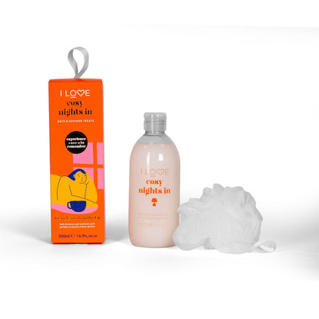Set I Love: Cosy Night's, Hydrating, Shower Gel, For All Skin Types, 500 ml + I Love, Body Sponge - Feel You