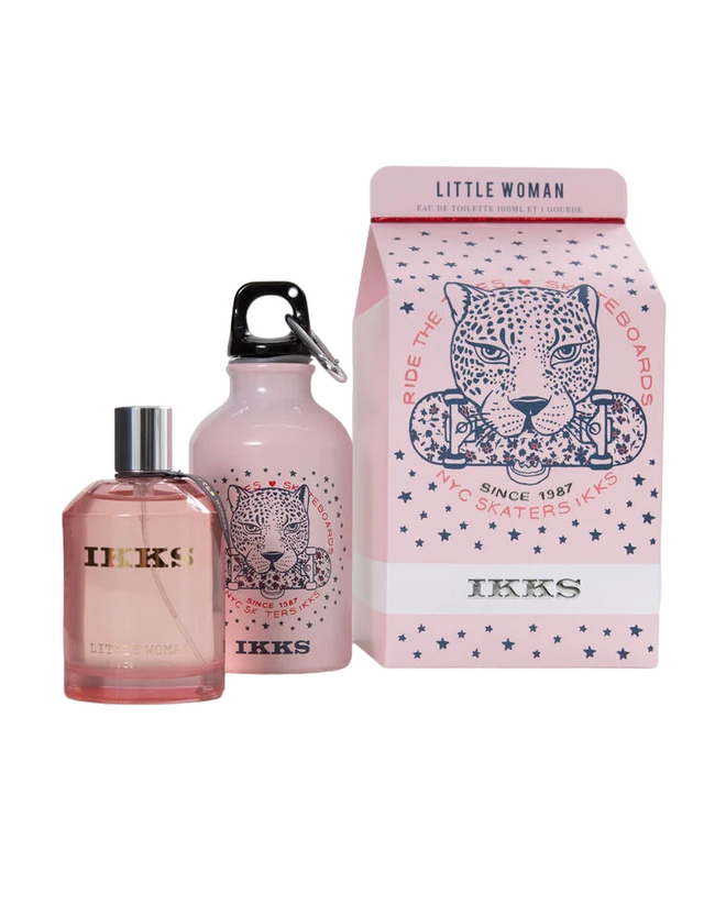 Set Ikks: Little Woman, Eau De Toilette, For Women, 100 ml + Little Woman, GWP Glass Water Bottle Pink - Feel You