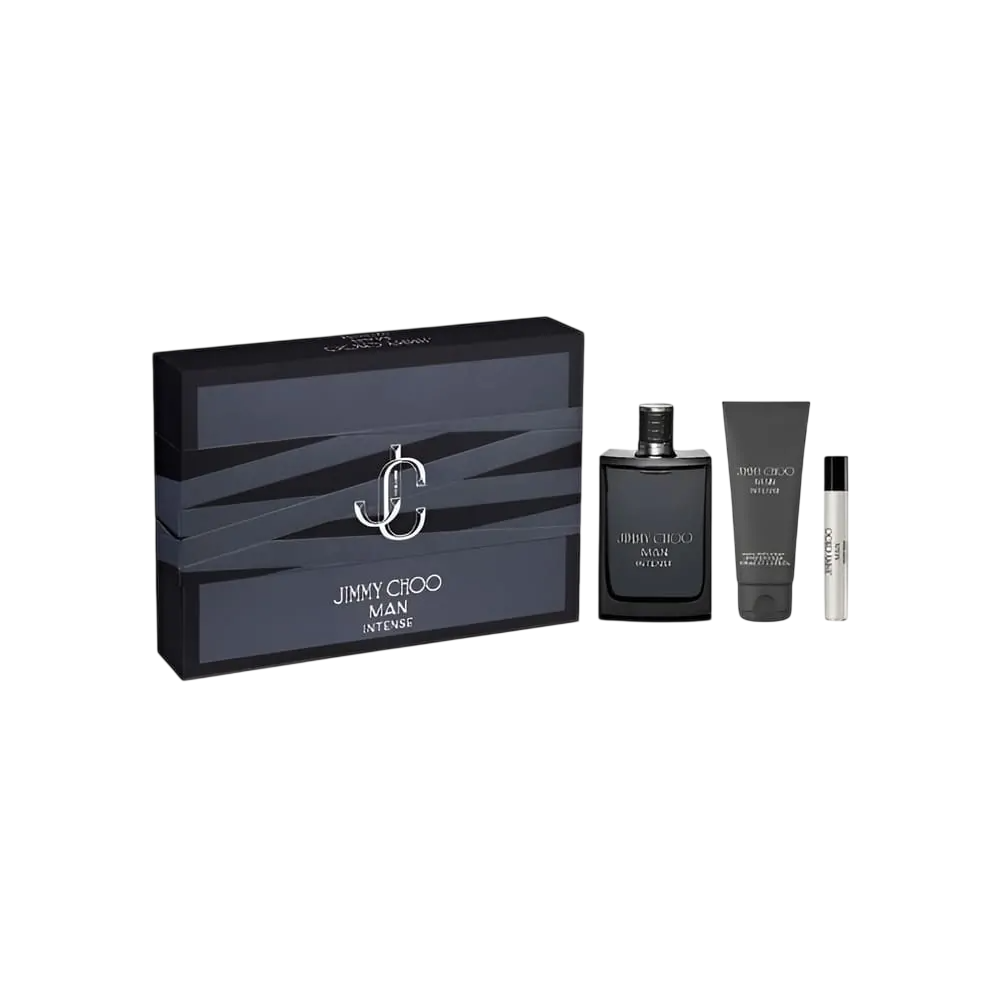 Set Jimmy Choo: Man Intense, Eau De Toilette, For Men, 100 ml + Man Intense, Eau De Toilette, For Men, 7.5 ml + Man Intense, Shower Gel, 100 ml - Feel You