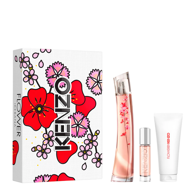 Set Kenzo: Flower Ikebana, Eau De Parfum, For Women, 75 ml + Flower Ikebana, Eau De Parfum, For Women, 10 ml + Flower Ikebana, Hydrating, Body Lotion, 75 ml - Feel You