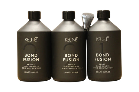 Set Keune: Bond Fusion Phase 1, Hair Treatment Lotion Mask, Bond Repair, 500 ml + Bond Fusion Phase 2, Hair Treatment Lotion Mask, Bond Enhancer, 500 ml + Measuring Plastic Cup - Feel You