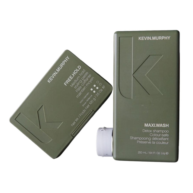 Set Kevin Murphy: Maxi Wash, Hair Shampoo, For Hydration, 250 ml + Free Hold , Lanolin Wax, Hair Styling Wax, For Styling, Medium Hold, 100 g - Feel You
