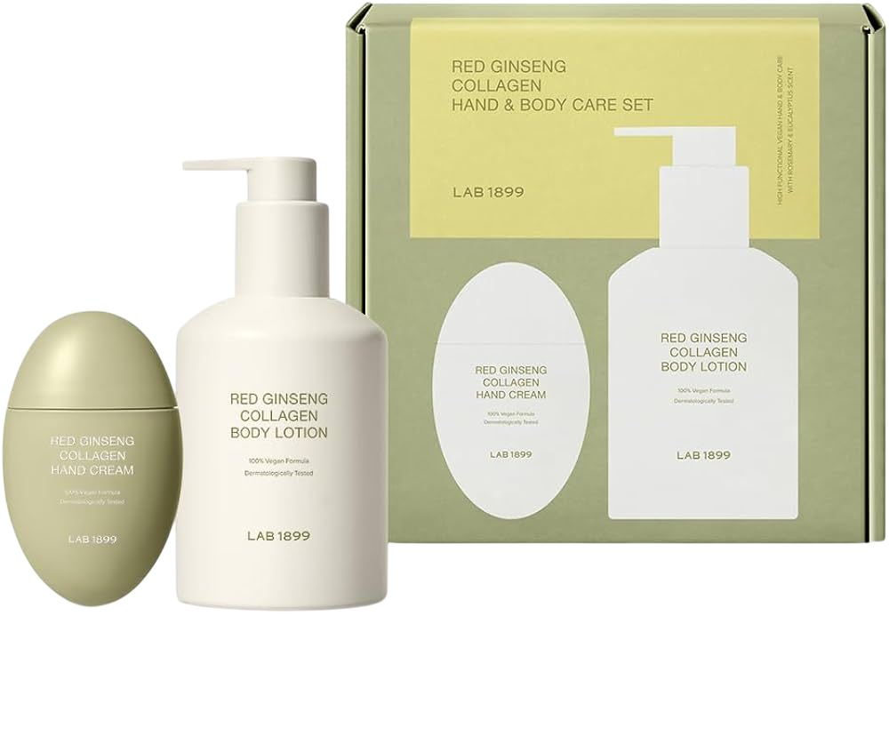 Set Lab 1899: Red Ginseng, Collagen, Moisturising, Body Lotion, 250 ml + Red Ginseng, Collagen, Improves skin elasticity, Hand Cream, 50 ml - Feel You