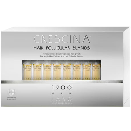 Set, Labo,  Crescina Follicular Islands 1900, For Growth Stimulation, Ampoules Treatment Serum, For Scalp, For Men, 20 pcs - Feel You