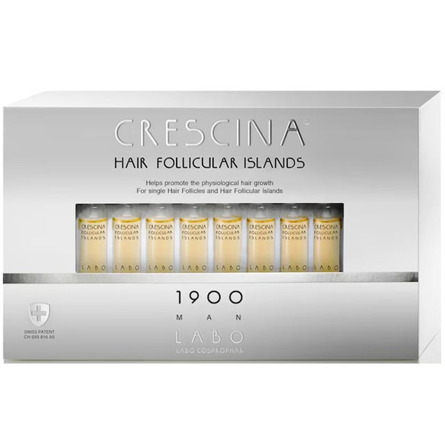 Set, Labo,  Crescina Follicular Islands 1900, For Growth Stimulation, Ampoules Treatment Serum, For Scalp, For Men, 20 pcs - Feel You