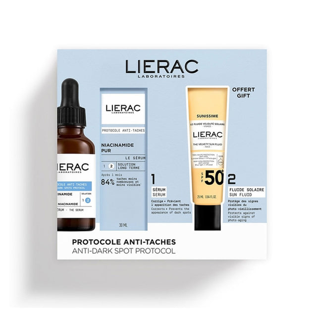 Set Lierac: Protocole, Anti-Dark Spots, Serum, For Face, 30 ml + Sunissime The Sun Velvety, Fluid, For Face, SPF50+, 25 ml - Feel You