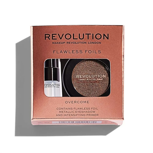 Set Makeup Revolution: Flawless Foils, Vegan, Eyeshadow Primer, 2 ml + Flawless Foils, Vegan, Eyeshadow Palette, Overcome, 2 g - Feel You