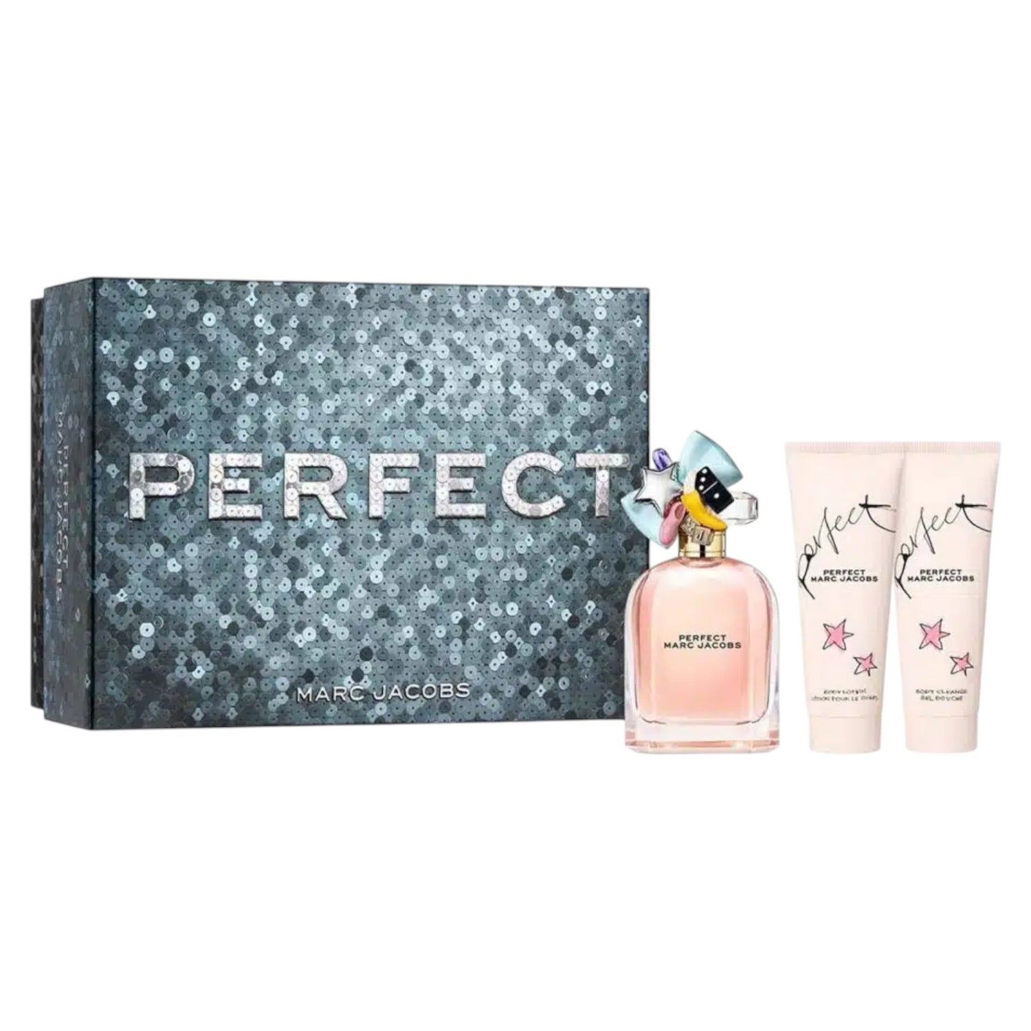 Set Marc Jacobs: Perfect, Eau De Parfum, For Women, 100 ml + Perfect, Hydrating, Body Lotion, 75 ml + Perfect, Hydrate, Shower Gel, All Skin Types, 75 ml - Feel You