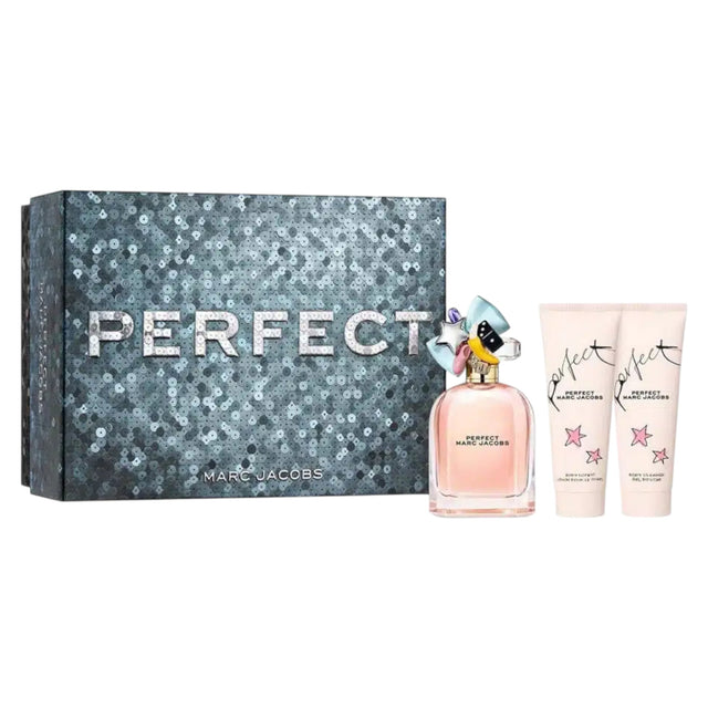Set Marc Jacobs: Perfect, Eau De Parfum, For Women, 100 ml + Perfect, Hydrating, Body Lotion, 75 ml + Perfect, Hydrate, Shower Gel, All Skin Types, 75 ml - Feel You