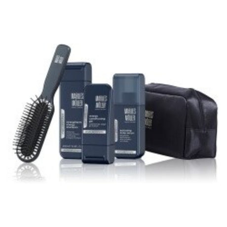 Set Marlies Moller: Marlies Moller, Hair Styling Gel, Flexible Hold, 100 ml + Marlies Moller, Hair Shampoo, Energizing, 200 ml + Marlies Moller, Paddle, Hair Brush - Feel You
