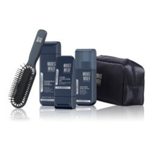 Set Marlies Moller: Marlies Moller, Hair Styling Gel, Flexible Hold, 100 ml + Marlies Moller, Hair Shampoo, Energizing, 200 ml + Marlies Moller, Paddle, Hair Brush - Feel You