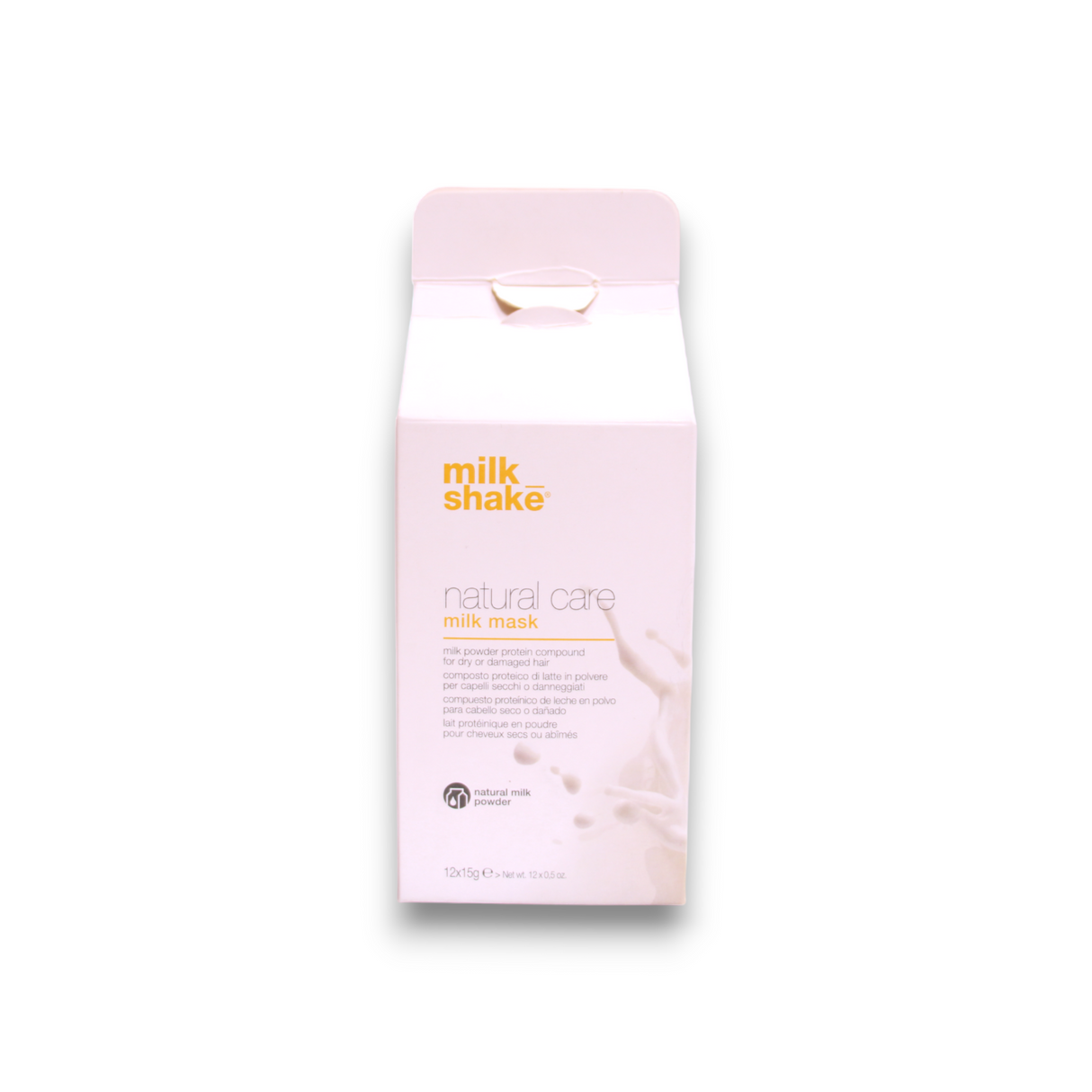 Set, Milk Shake, Natural Care, Powdered Milk, Hair Treatment Powder Mask, For Dry & Damaged Hair, 12 pcs, 15 g - Feel You